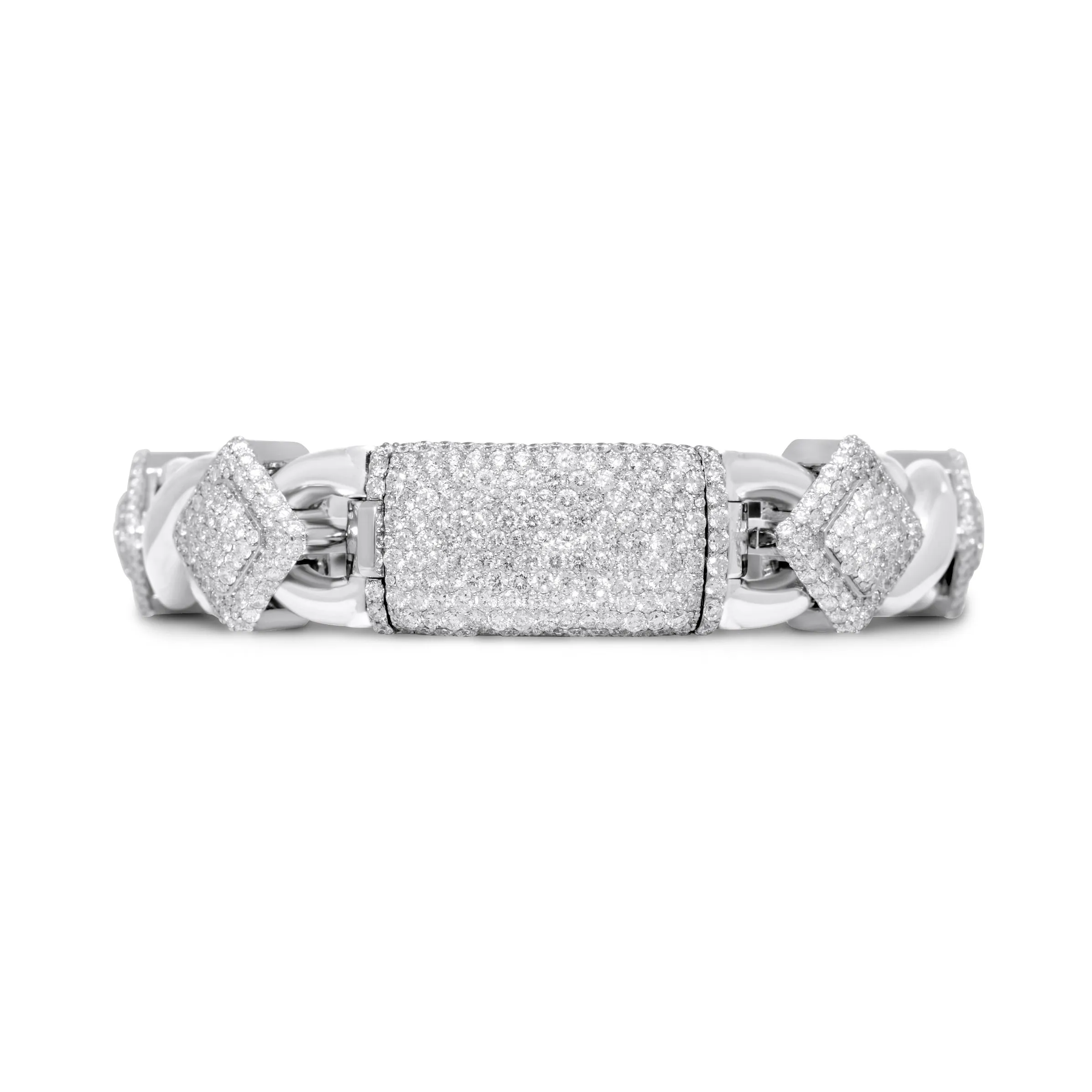 10k Solid Gold Square Infinity Link Diamond Bracelet 8.19ctw