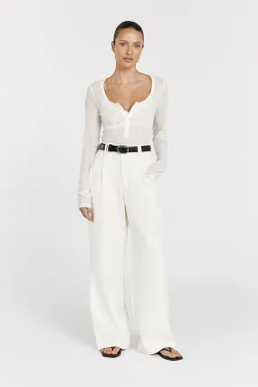 ARDEN OFF WHITE LONG SLEEVE KNIT TOP