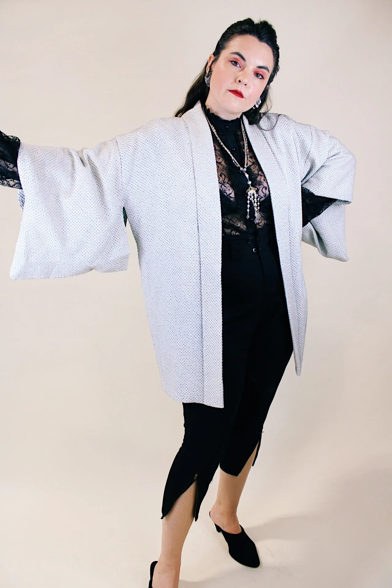 Baby Blue Textured Kimono