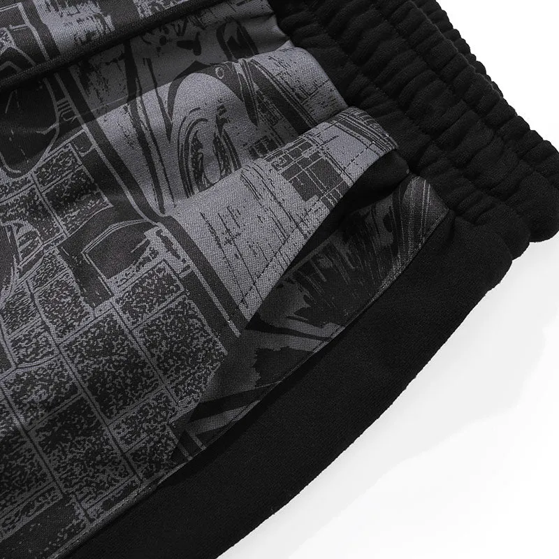 Black Comic Full Print Casual Jogger Pants
