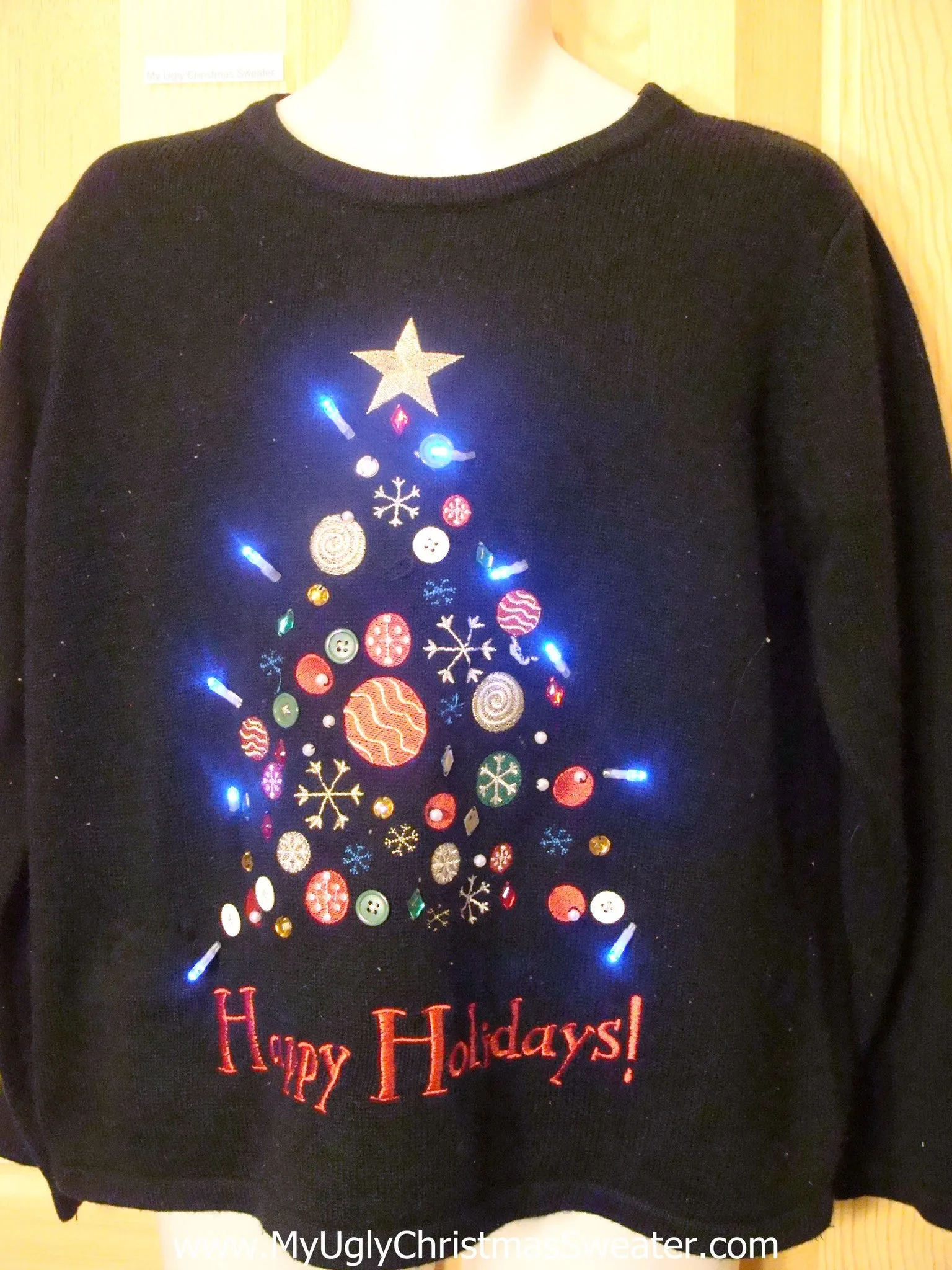 Bling Tree Light Up Christmas Sweater