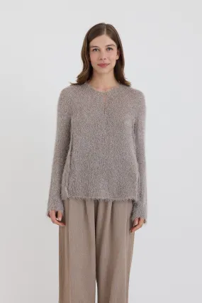Boboutic - Silk Cashmere Knit Sweater - Gray Pink