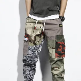 Camouflage Cargo Pants Men's Patchwork Joggers