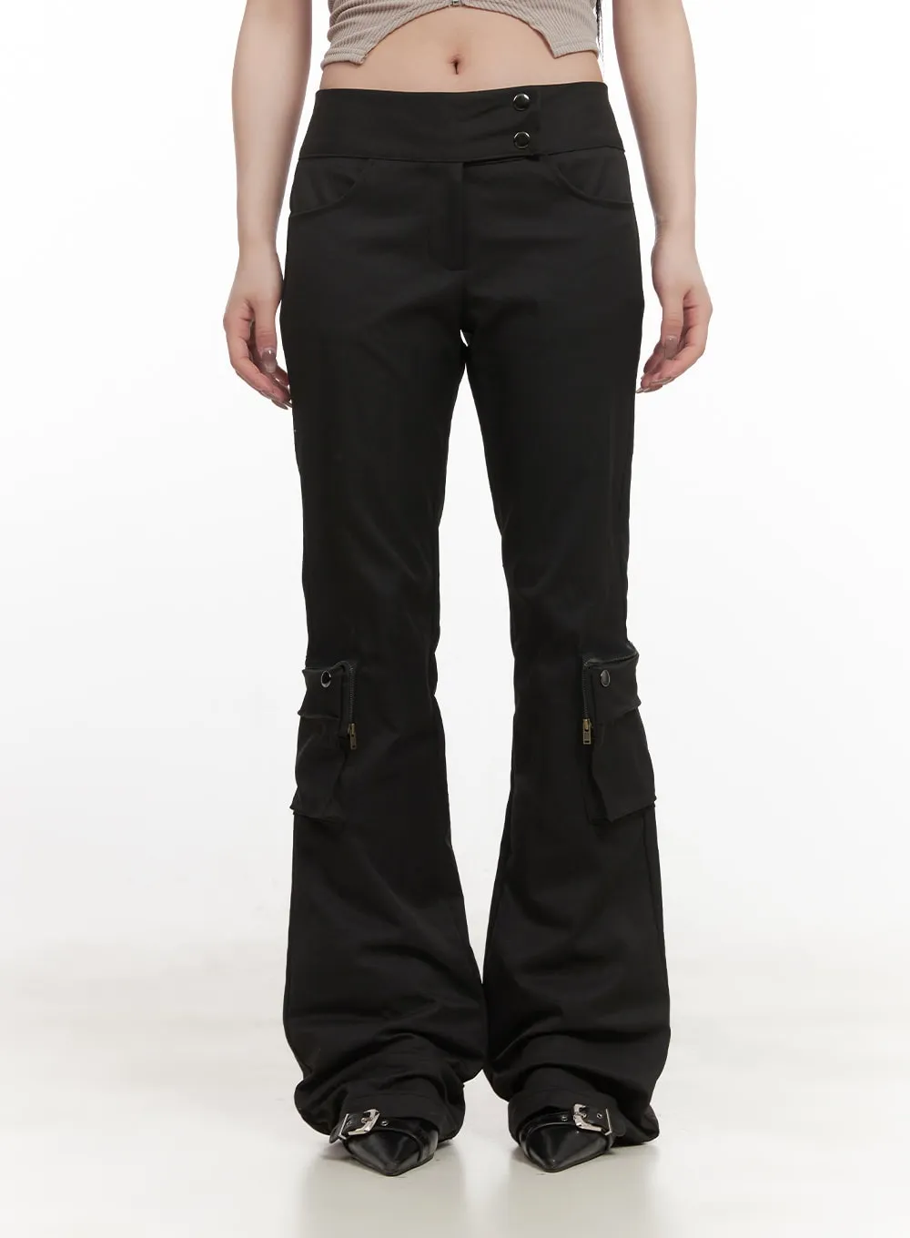 Cargo Low-Waist Bootcut Pants CJ516