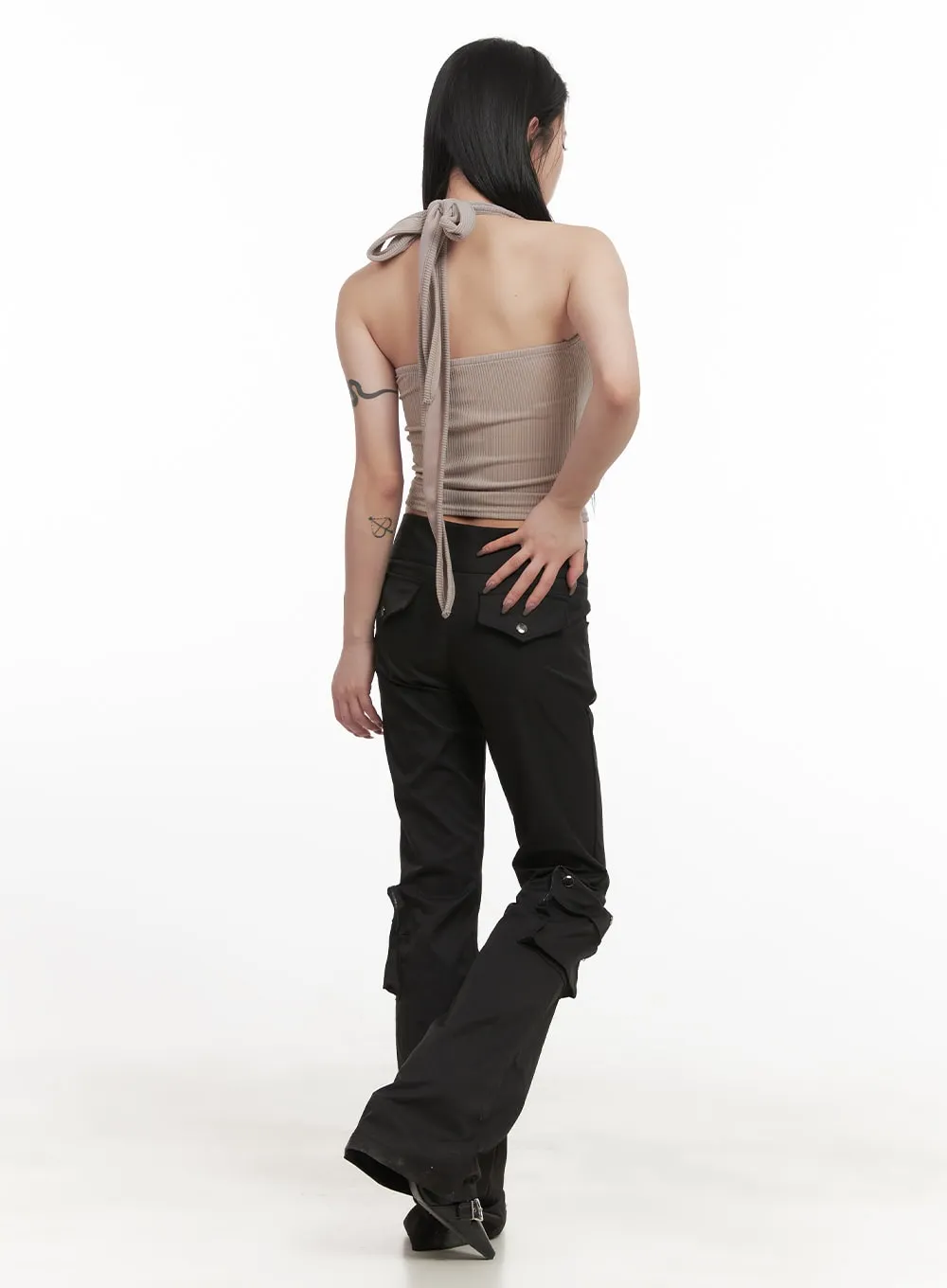 Cargo Low-Waist Bootcut Pants CJ516