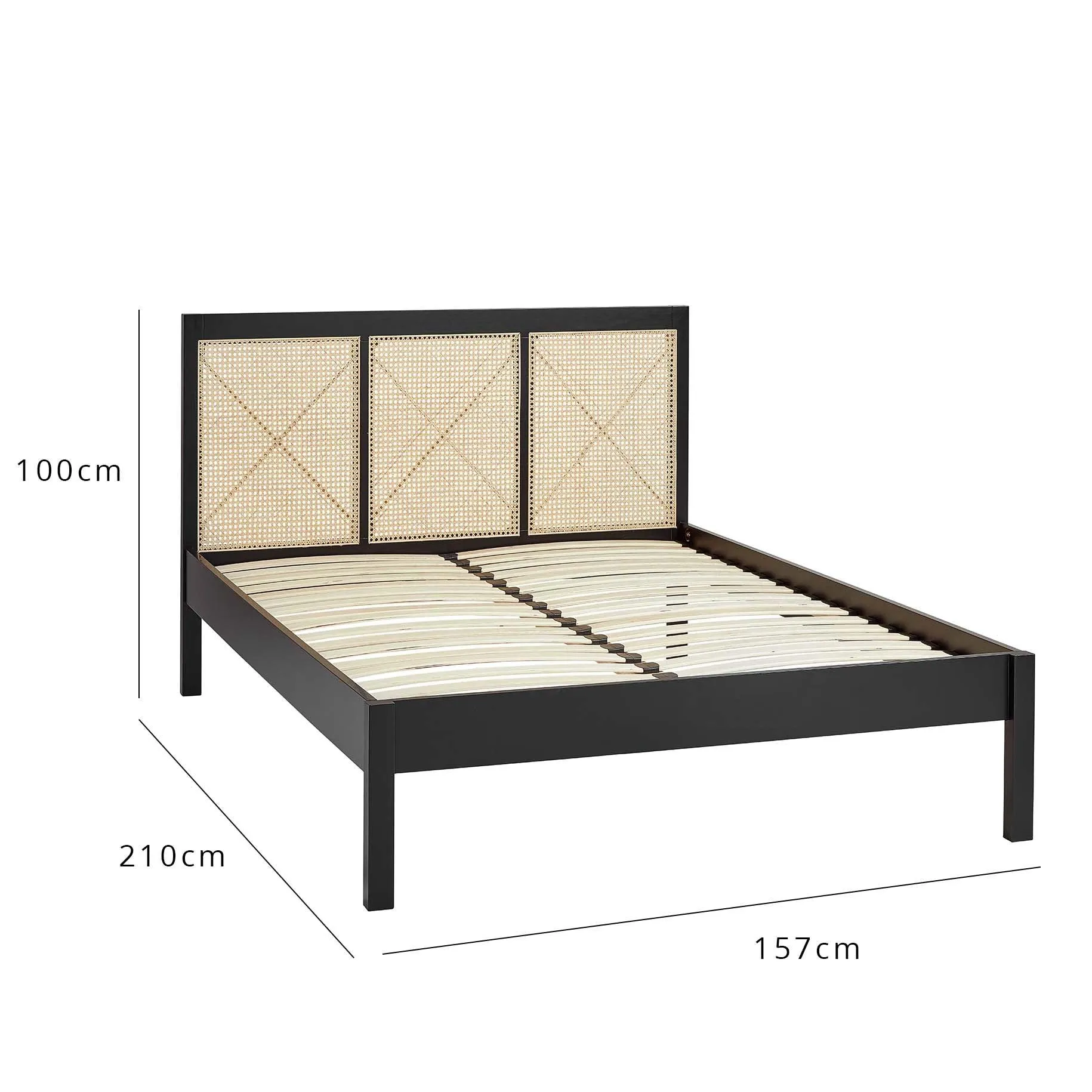 Charlie King Size Bed Frame with Mattress Set - Black