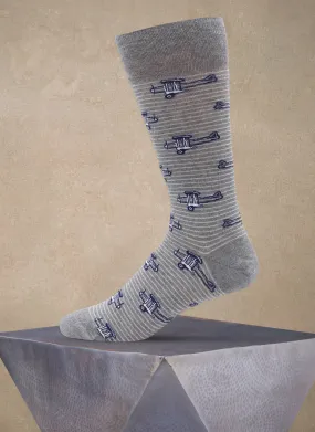 Classic Airplane Sock in Grey