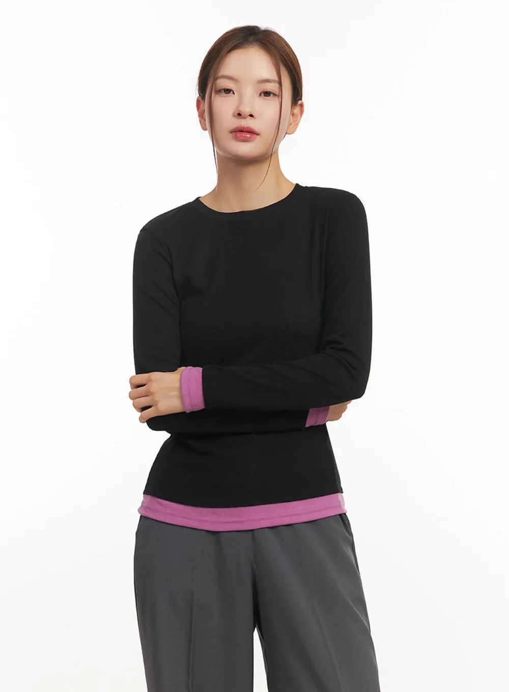 Cozy Layered Long-Sleeve Top IM524