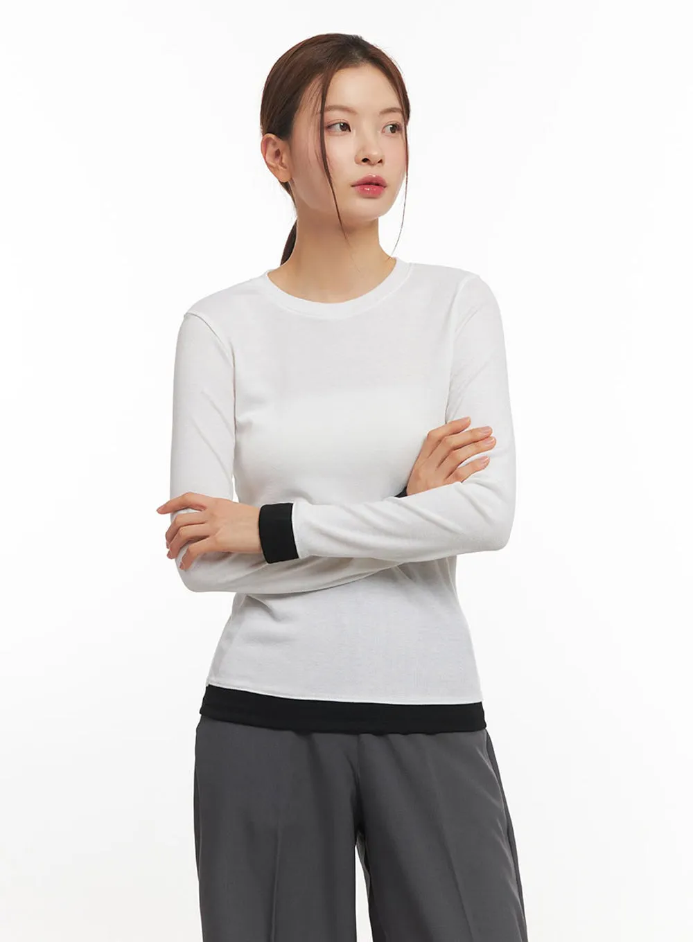 Cozy Layered Long-Sleeve Top IM524