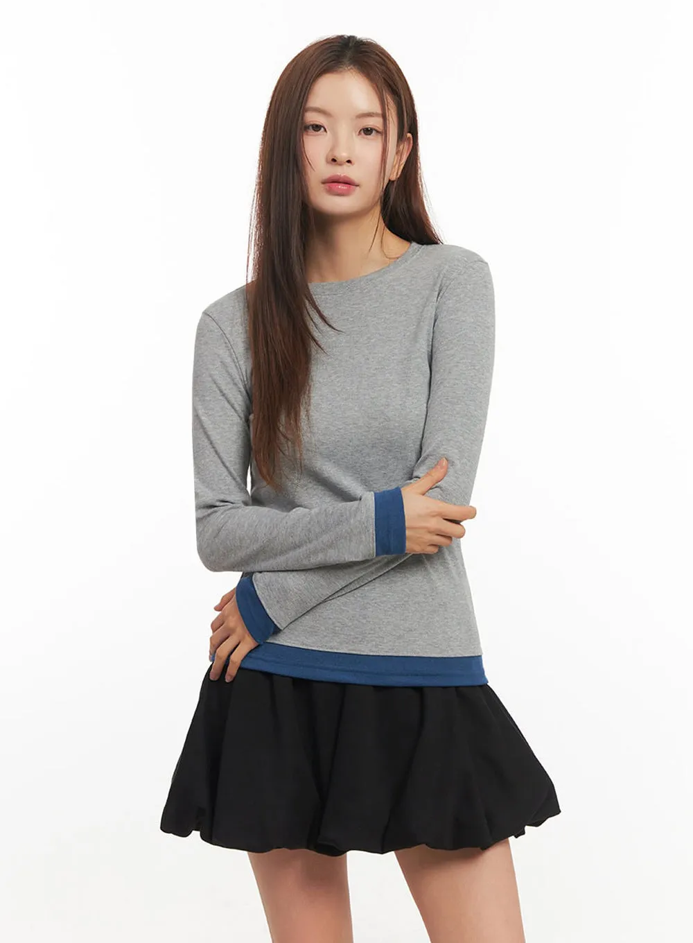 Cozy Layered Long-Sleeve Top IM524