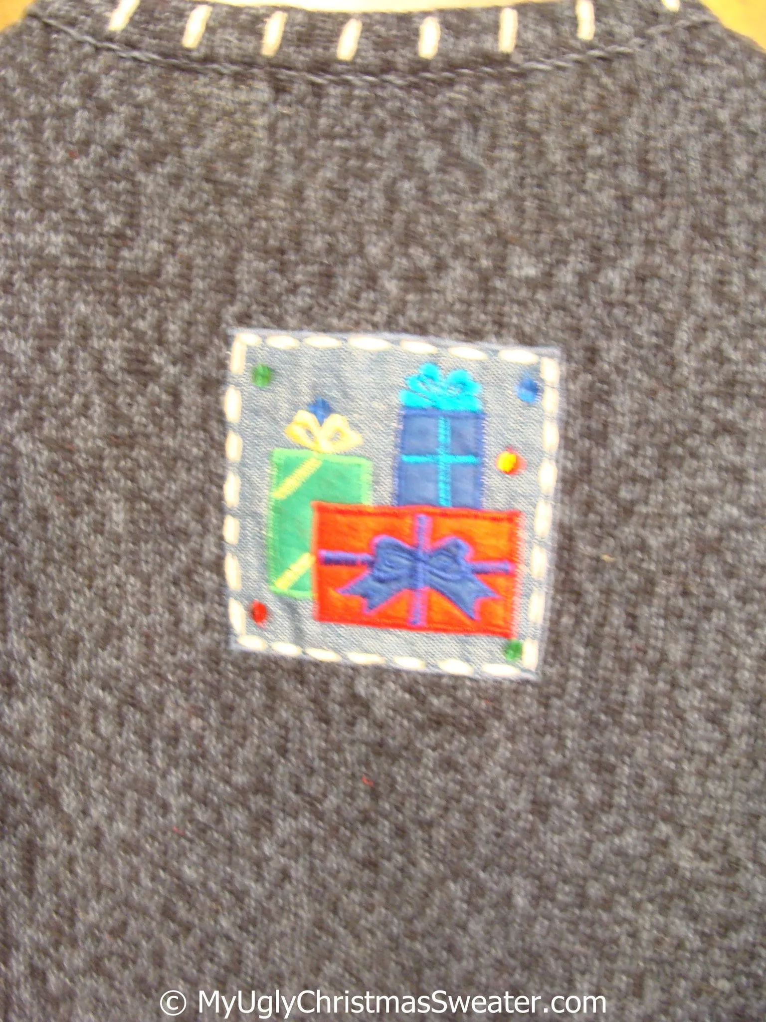 Crafty Patchwork Cheap Christmas Sweater Vest