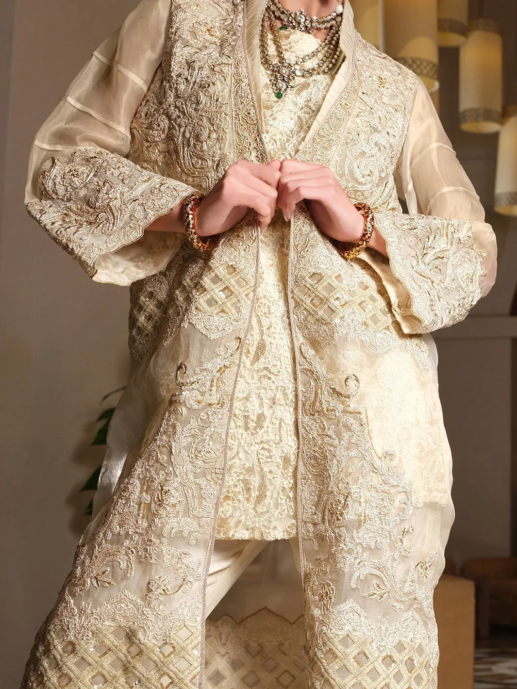 Cream 2 Piece Formal Stitched - AL-2PS-LS-283
