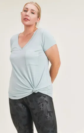 Curvy Longline V Neck Tee