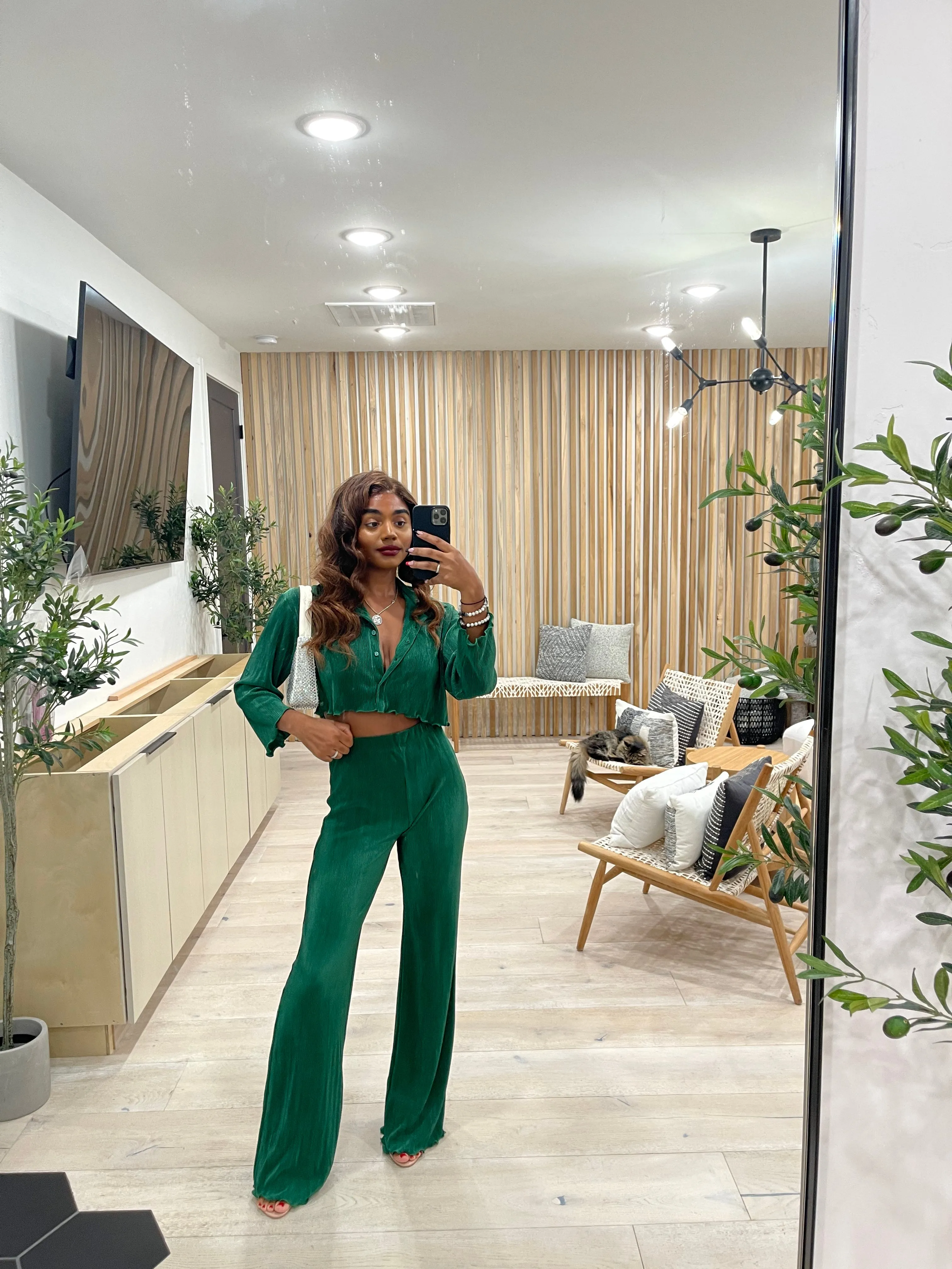 Eddie Bodre Pleated Set (Hunter Green)