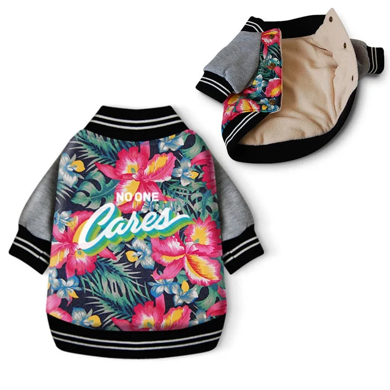Fancy Hawaii Aloha Flower Print Jersey Puppy Jacket