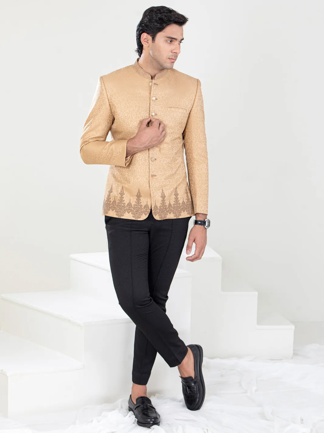 Fawn Blended Prince Coat - AL-PCS-047