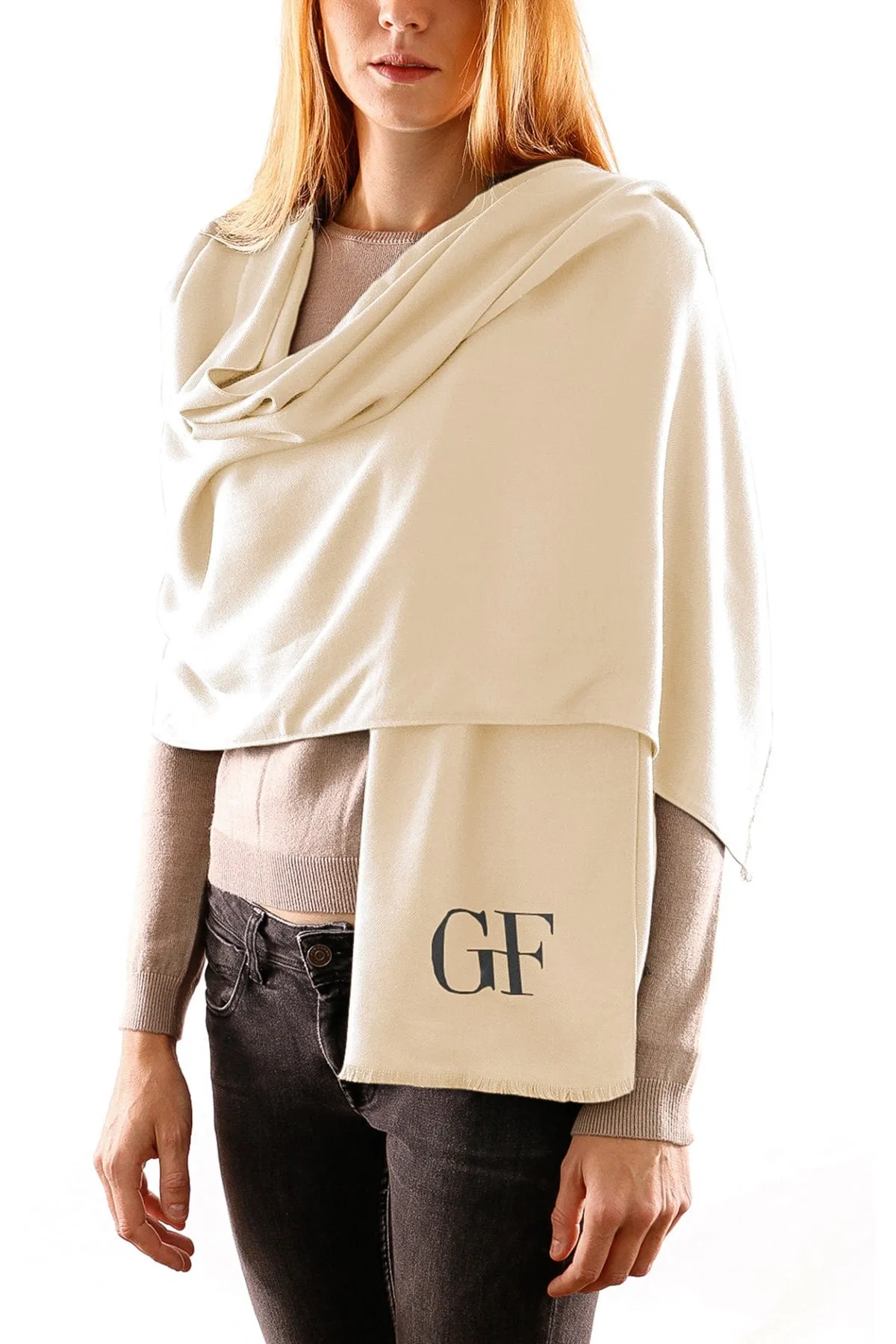 Gianfranco Ferre Ivory Pashmina Scarf