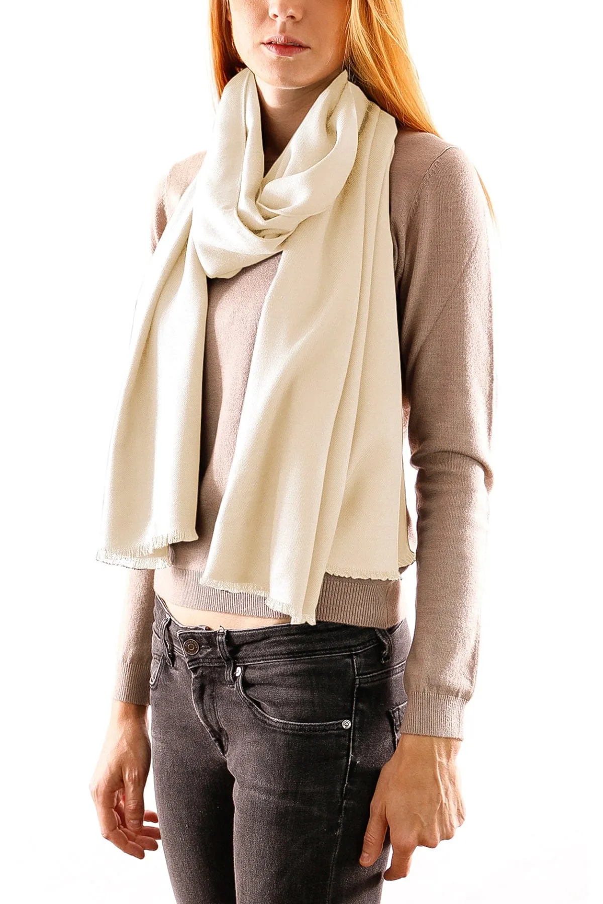Gianfranco Ferre Ivory Pashmina Scarf