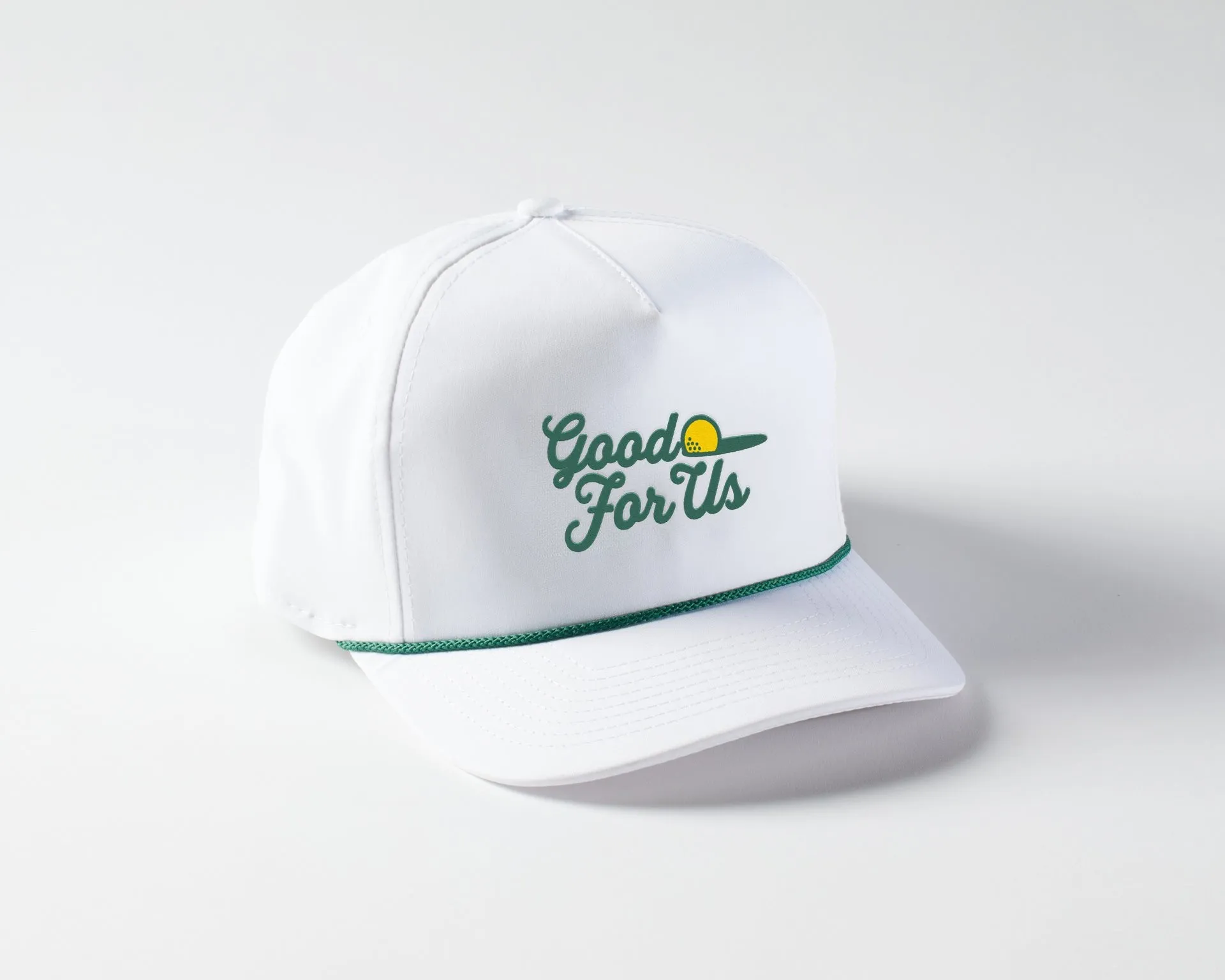 Good For Us White & Green Rope Hat