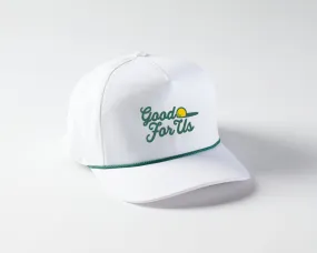 Good For Us White & Green Rope Hat