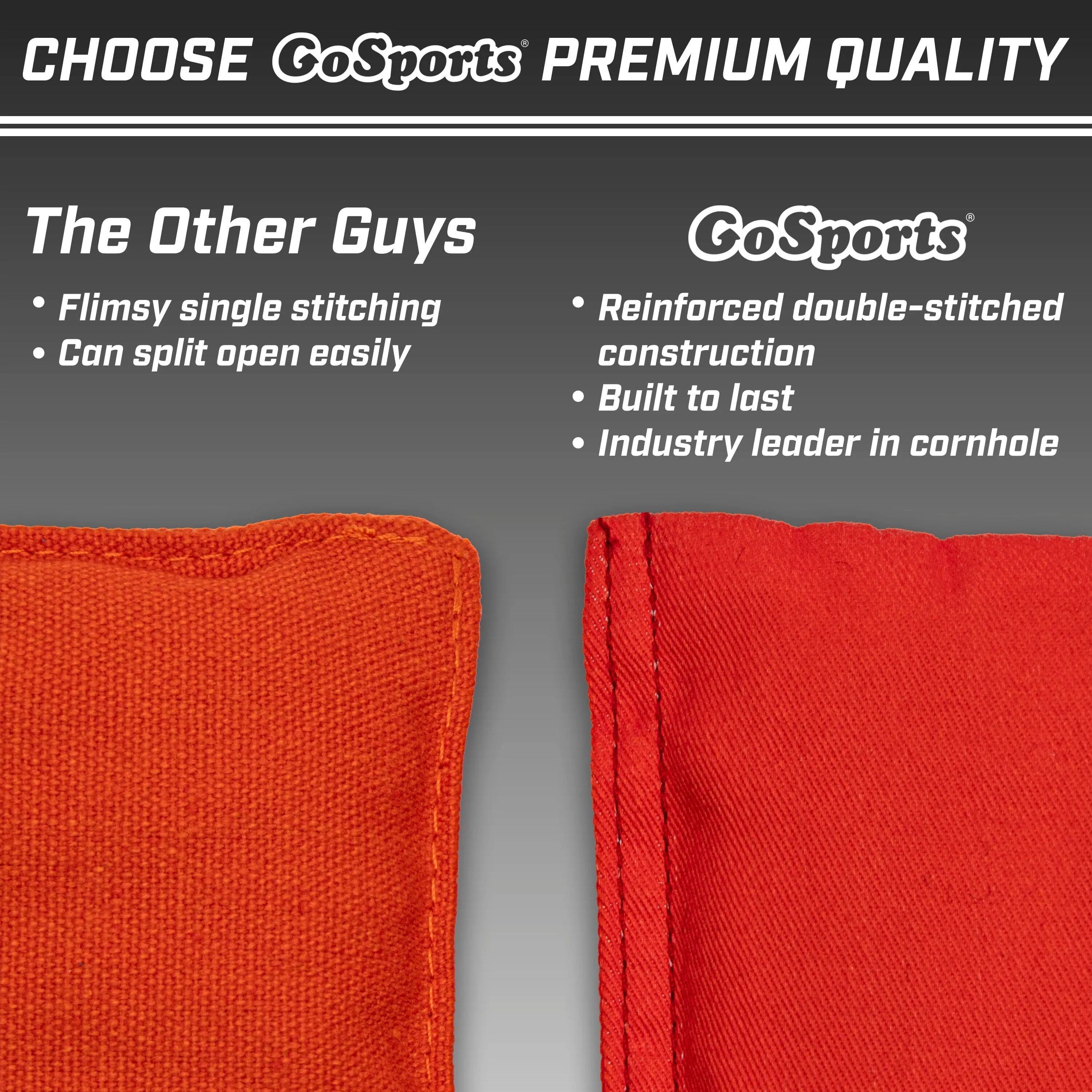 GoSports Cornhole Bean Bags Set of 4 - Regulation All Weather - Classic Gold