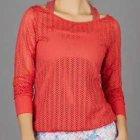 Grids Pullover Top (mineral red)