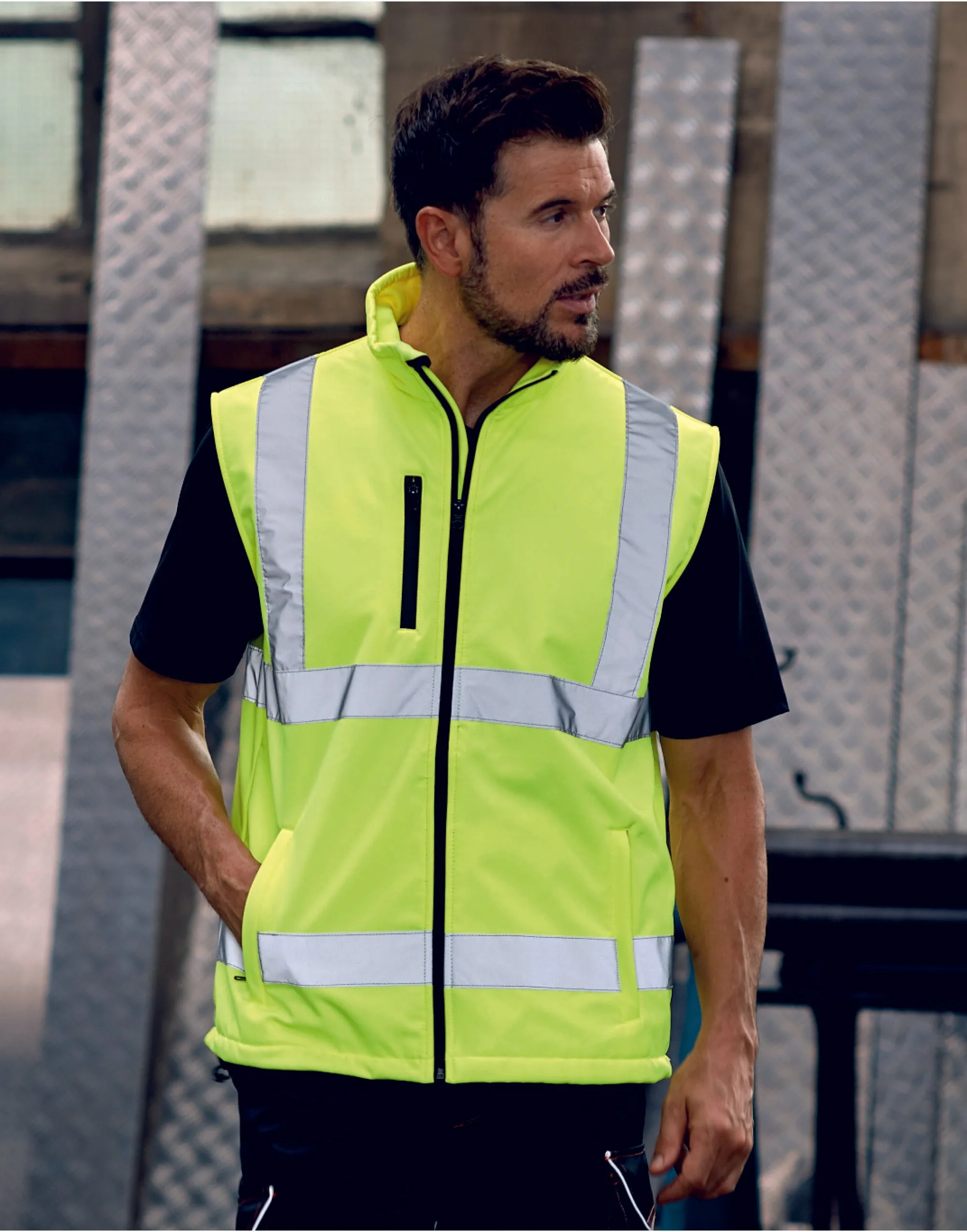 HV006 Yoko Hi Vis Softshell Bodywarmer