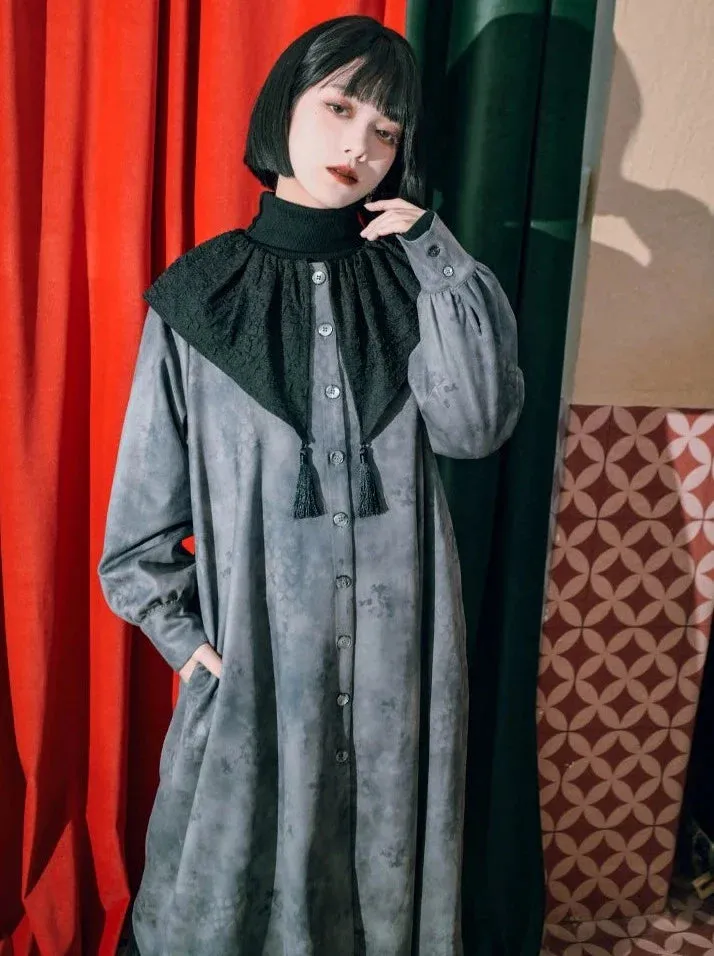 Jacket China Retro Shirt Suede Long Ruffle