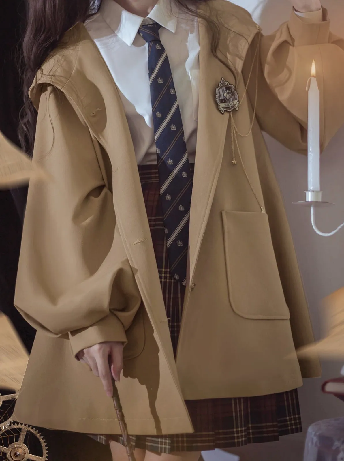 Jacket Cloak Retro Magic   College Brooch College