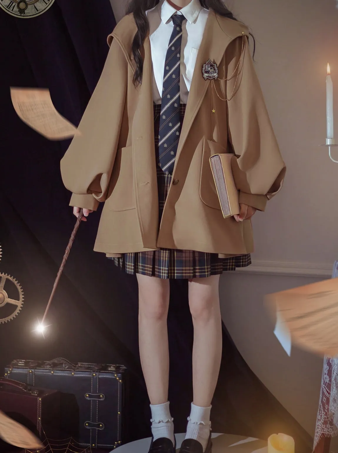 Jacket Cloak Retro Magic   College Brooch College