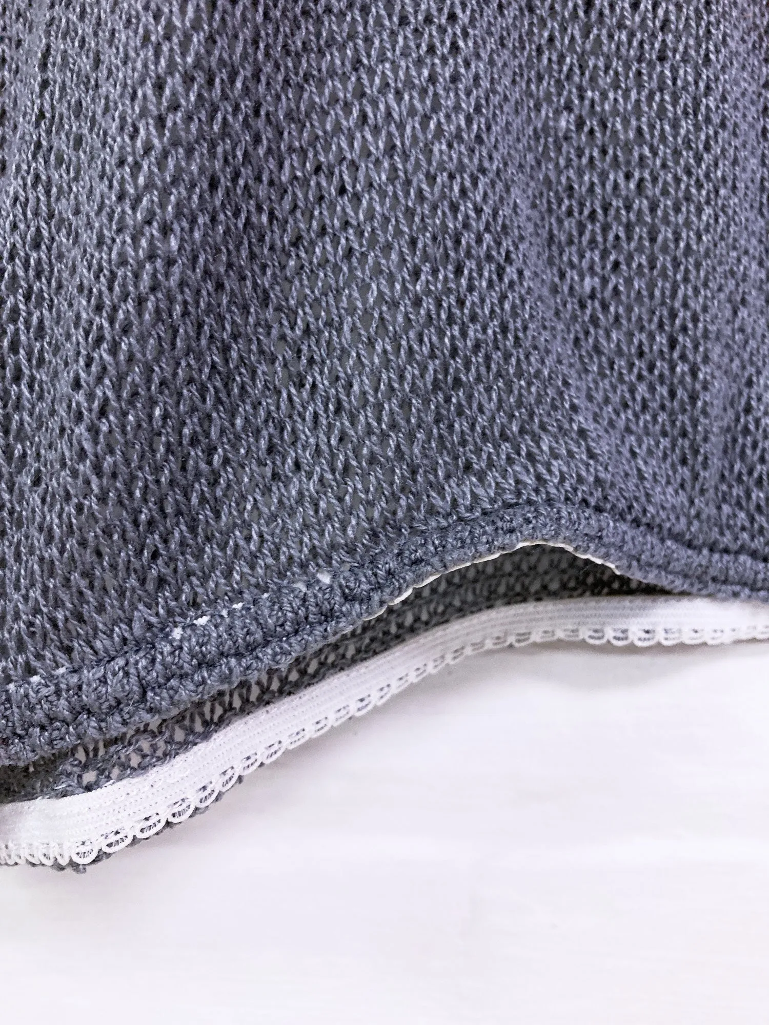 Jean Colonna AW1999 blue-grey silk loose knit long sleeve top - XS