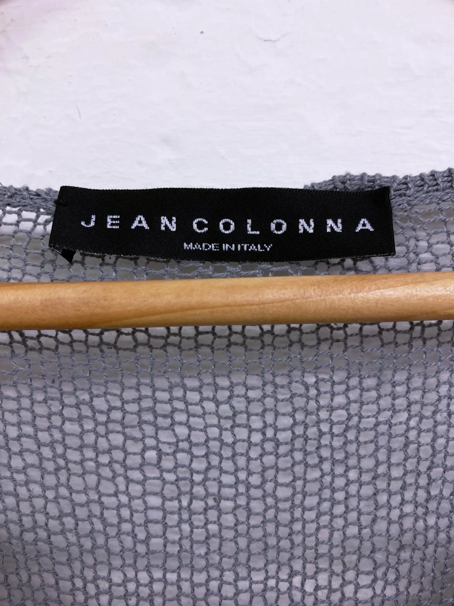 Jean Colonna AW1999 blue-grey silk loose knit long sleeve top - XS