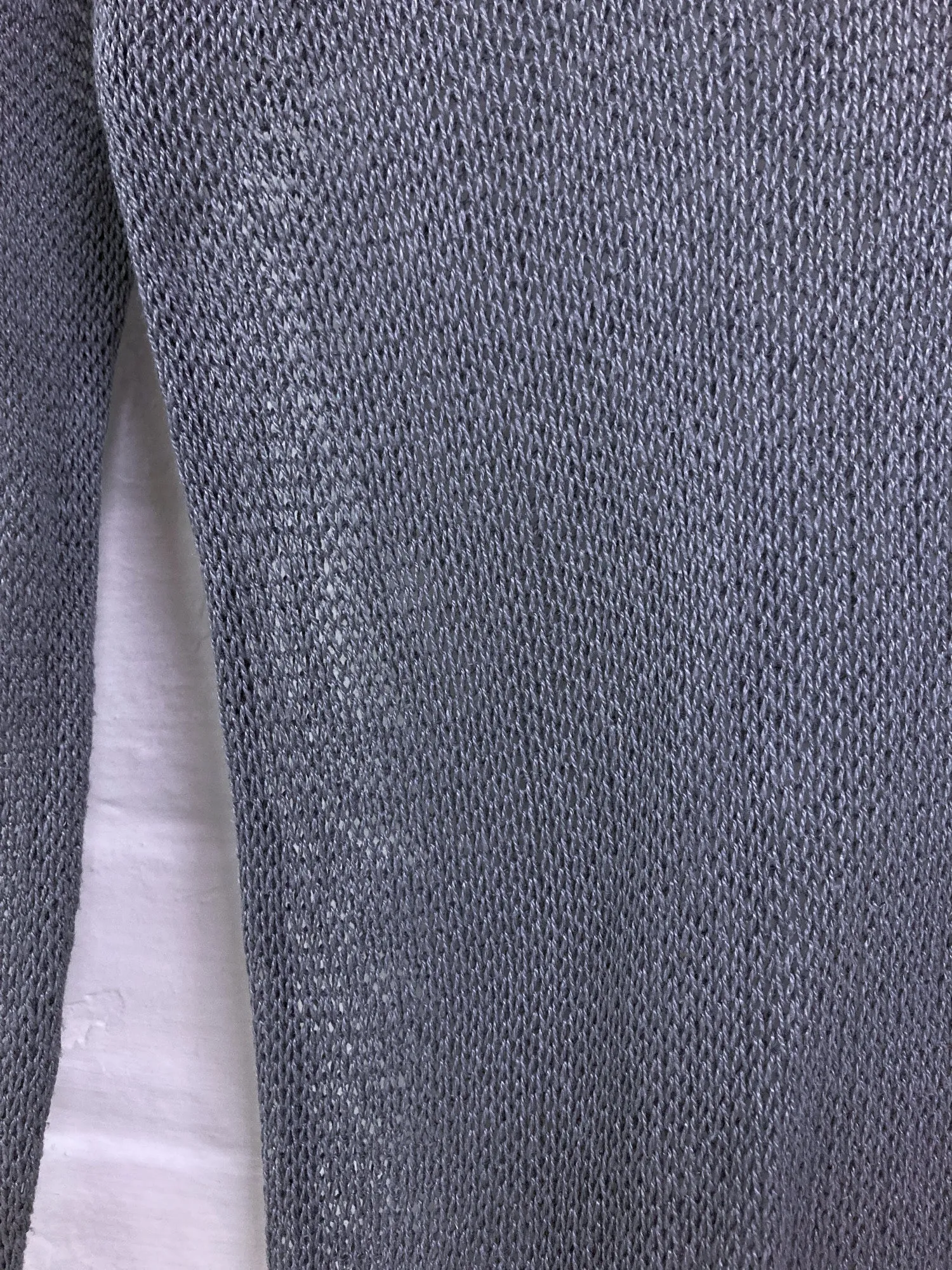 Jean Colonna AW1999 blue-grey silk loose knit long sleeve top - XS