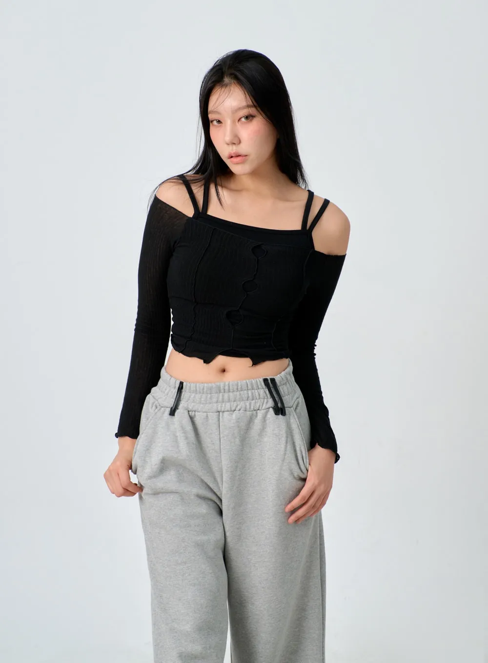 Layered Cropped Top Set IF301