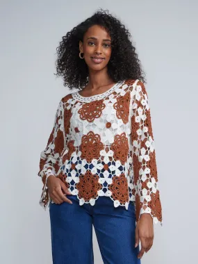 Long Sleeve Boho Crochet Top