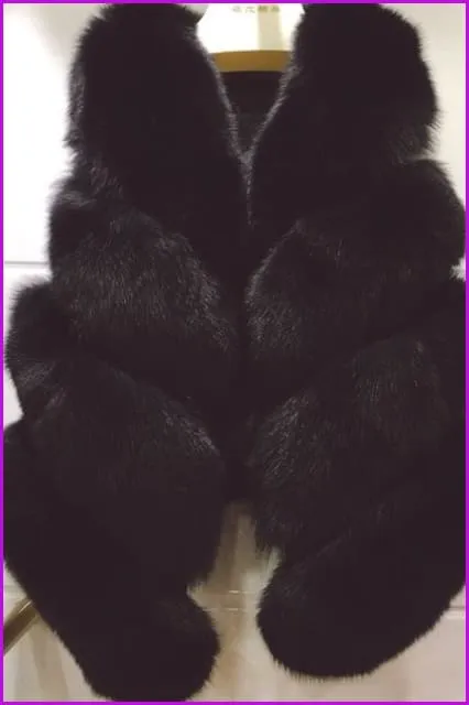 Luxury Fox Fur Gilet Red/Black/Pink/Deep/Grey DO977