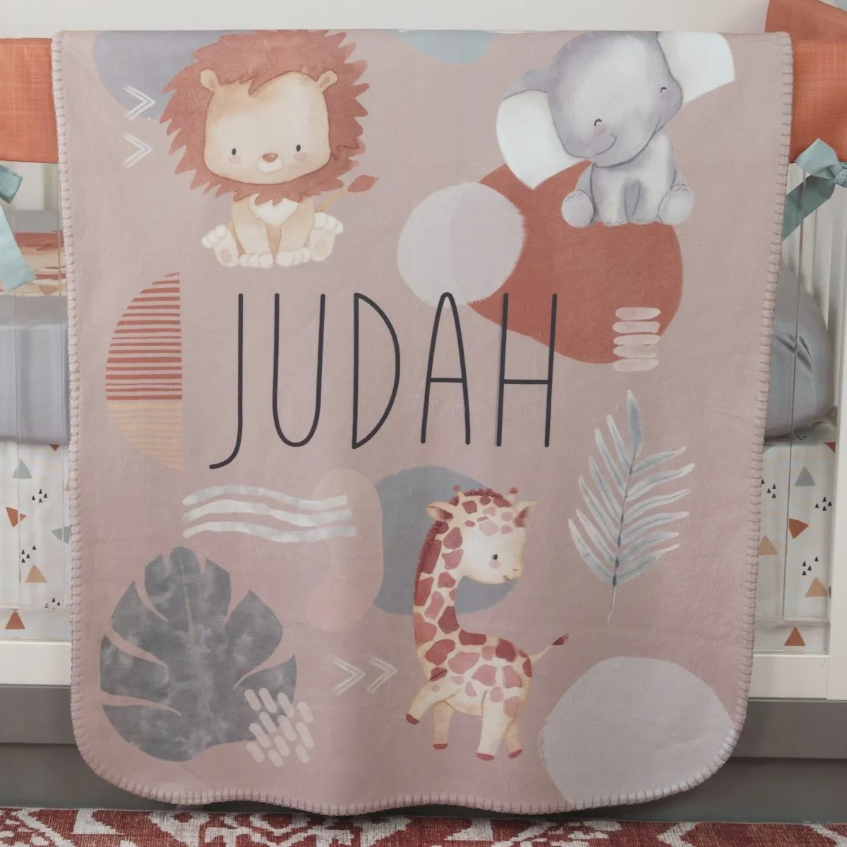 Modern Lion Personalized Sherpa Blanket