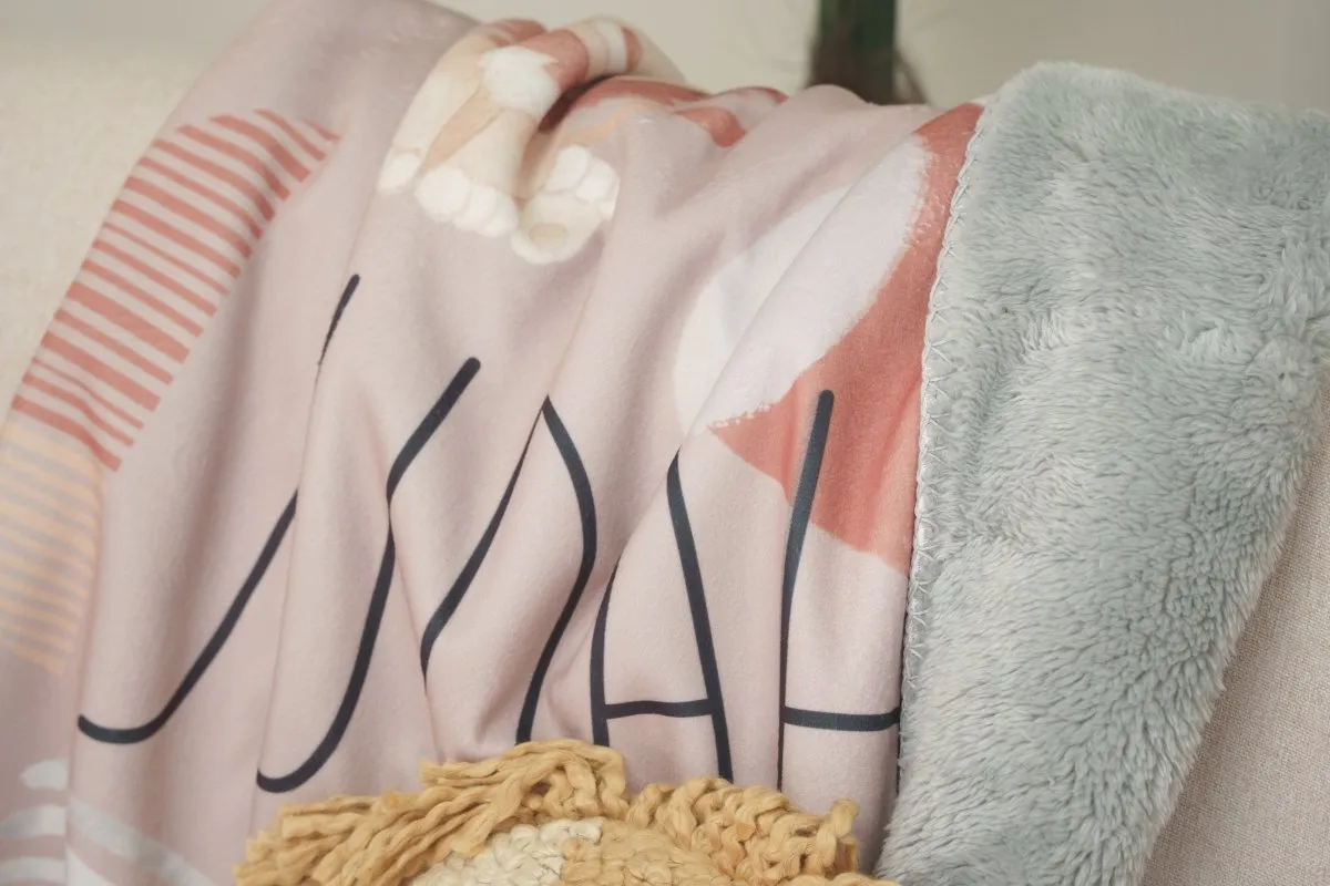 Modern Lion Personalized Sherpa Blanket