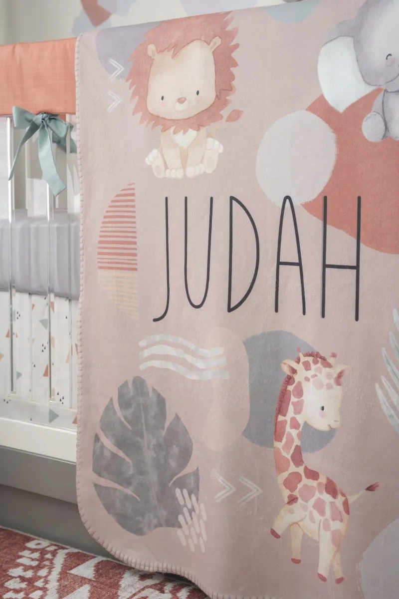 Modern Lion Personalized Sherpa Blanket