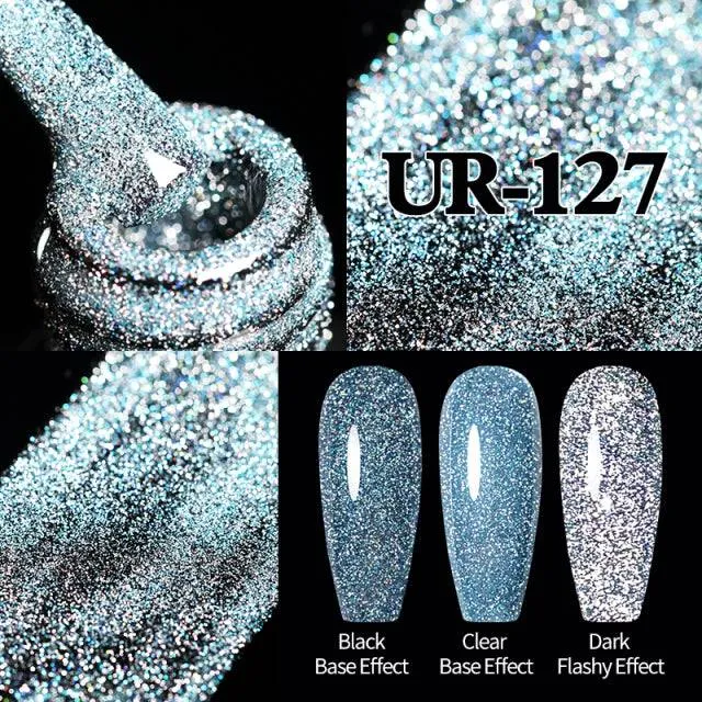 Reflective Glitter Gel Nail Polish Sparkle and Shine with Reflective Glitter Gel Nail Polish: Your Nail Glamour Essential! FREE POSTAGE