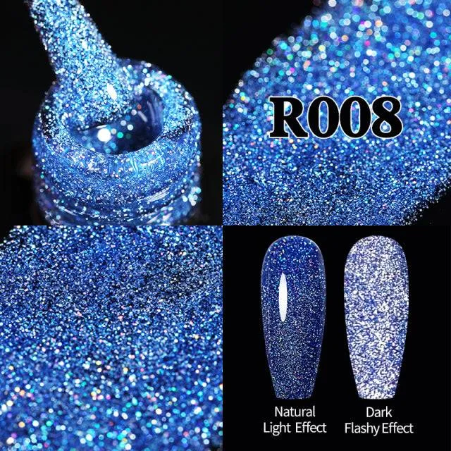Reflective Glitter Gel Nail Polish Sparkle and Shine with Reflective Glitter Gel Nail Polish: Your Nail Glamour Essential! FREE POSTAGE