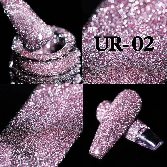Reflective Glitter Gel Nail Polish Sparkle and Shine with Reflective Glitter Gel Nail Polish: Your Nail Glamour Essential! FREE POSTAGE