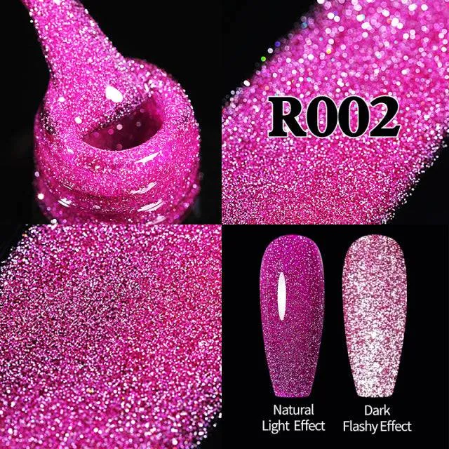 Reflective Glitter Gel Nail Polish Sparkle and Shine with Reflective Glitter Gel Nail Polish: Your Nail Glamour Essential! FREE POSTAGE