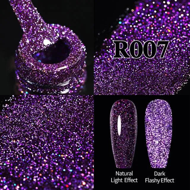 Reflective Glitter Gel Nail Polish Sparkle and Shine with Reflective Glitter Gel Nail Polish: Your Nail Glamour Essential! FREE POSTAGE
