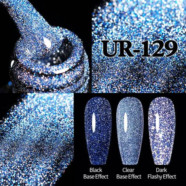 Reflective Glitter Gel Nail Polish Sparkle and Shine with Reflective Glitter Gel Nail Polish: Your Nail Glamour Essential! FREE POSTAGE