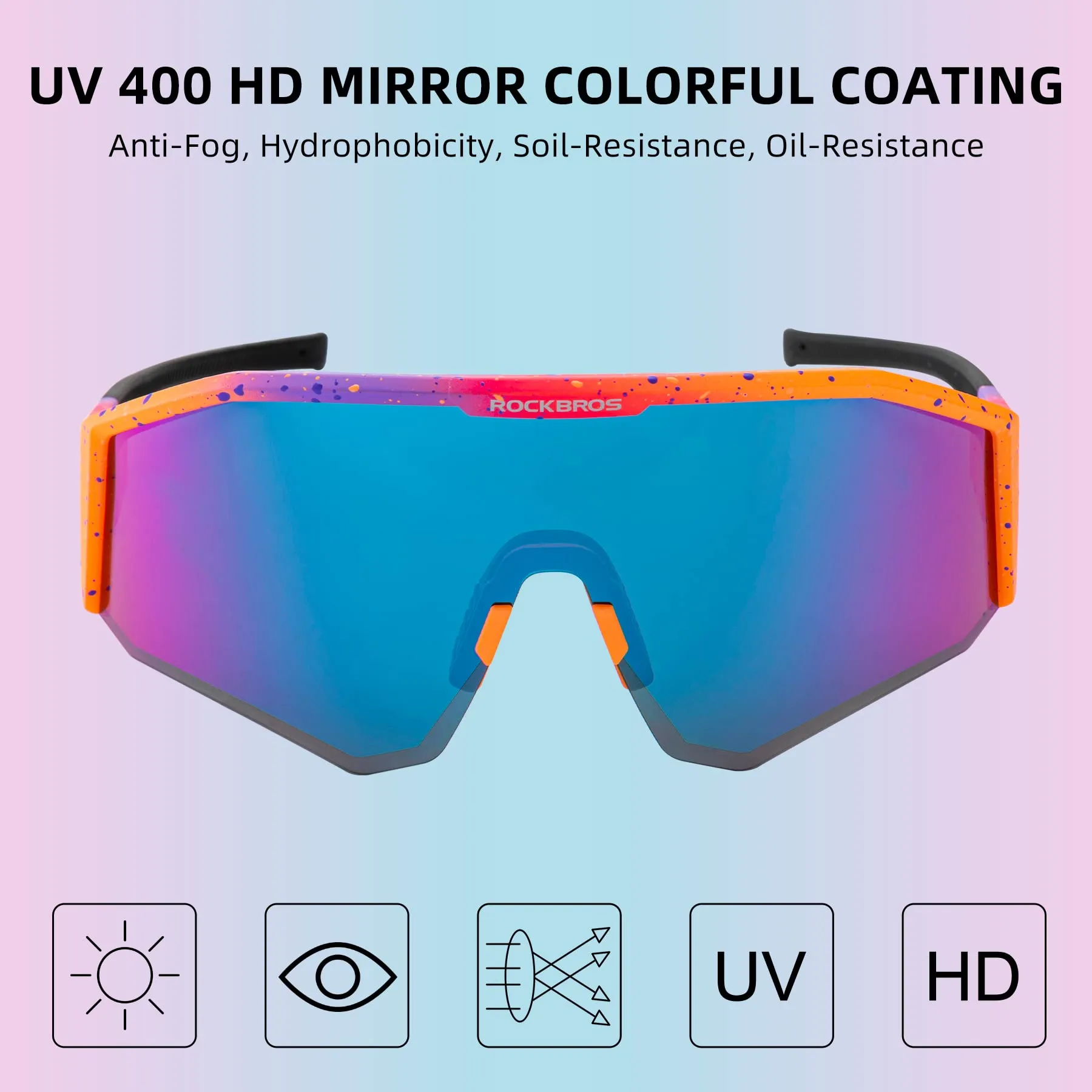 ROCKBROS Polarized Sunglasses Lightweight UV400 Protection Adjustable Fit