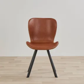 Sala PU Dining Chair - Black/Brandy