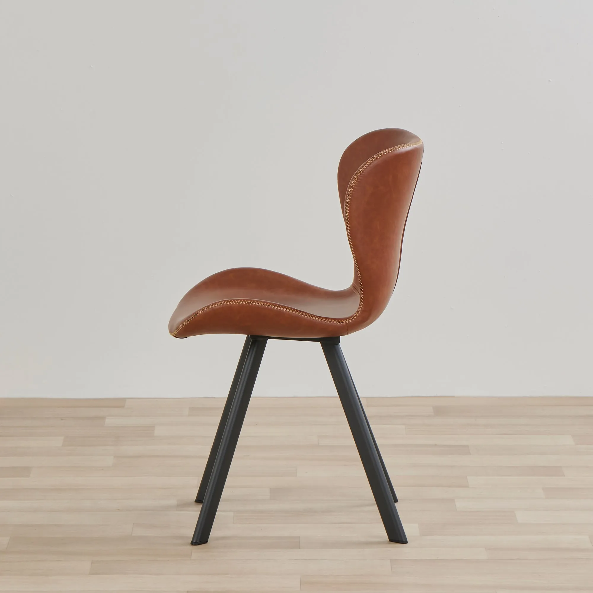 Sala PU Dining Chair - Black/Brandy