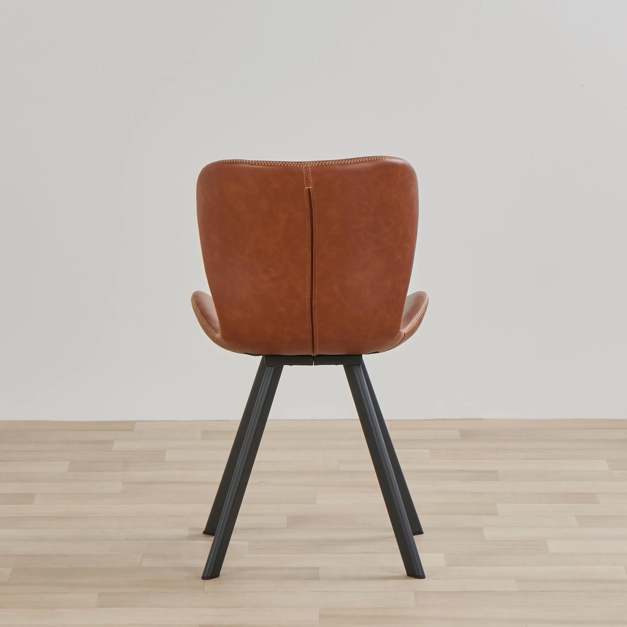 Sala PU Dining Chair - Black/Brandy
