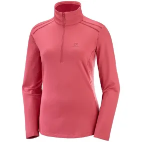 Salomon Womens Top Discovery Microfleece Half Zip Garnet Rose